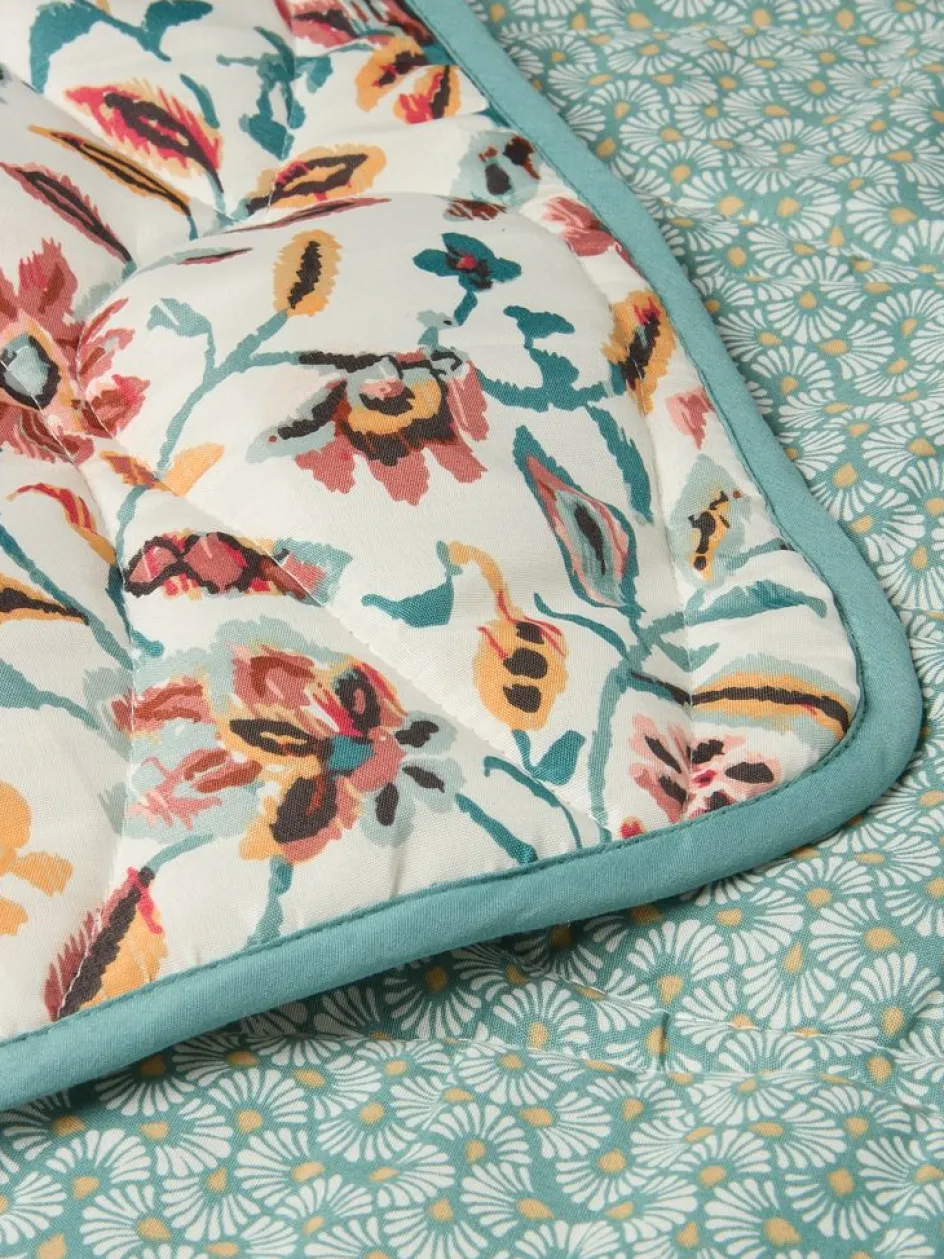 Hot KAMILLEManta acolchada KAMILLE 140x200 blanco/turquesa Mantas
