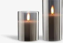Outlet KLAUSVela pilar LED KLAUS Ø8xA10cm gris Velas LED