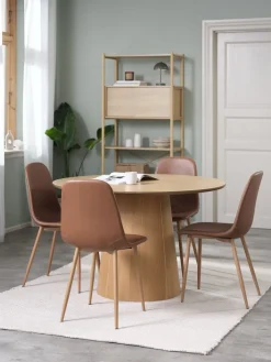 Sale KLIPLEV + JONSTRUPMesa KLIPLEV Ø120 roble natural + 4 sillas JONSTRUP marrón Mesas De Comedor|Conjuntos De Comedor