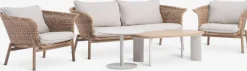 Outlet KOEPINGConjunto muebles jardín KOEPING 4,5 plazas natural Conjuntos Mesa Y Sillas De Jardín|Muebles De Jardín