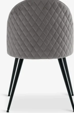 Outlet KOKKEDALSilla de comedor KOKKEDAL terciopelo gris/negro Sillas De Comedor