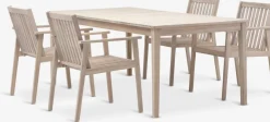 KOLLEN + RADSTEDMesa KOLLEN L205 + 4 sillas RADSTED madera dura Conjuntos Mesa Y Sillas De Jardín