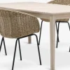 Clearance KOLLEN + TUERNEMesa KOLLEN L205 madera dura + 4 sillas TUERNE natural Conjuntos Mesa Y Sillas De Jardín