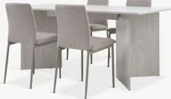 Online KRONDAL + BRANDEMesa KRONDAL L180 travertino + 4 sillas BRANDE beis Mesas De Comedor|Conjuntos De Comedor