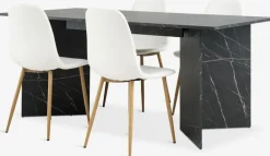 Discount KRONDAL + JONSTRUPMesa KRONDAL L180 mármol + 4 sillas JONSTRUP blanco Mesas De Comedor|Conjuntos De Comedor