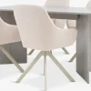 New KRONDAL + ROSTRUPMesa KRONDAL L180 travertino + 4 sillas ROSTRUP beis Mesas De Comedor|Conjuntos De Comedor