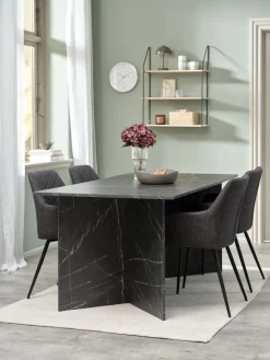 Sale KRONDALMesa de comedor KRONDAL 90x180 color mármol negro Mesas De Comedor