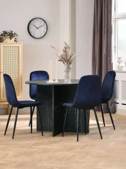 Online KRONDALMesa de comedor KRONDAL Ø110 color mármol negro Mesas De Comedor