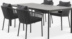 Clearance KUMLA + GILJAMesa KUMLA L200 + 4 sillas GILJA gris Conjuntos Mesa Y Sillas De Jardín
