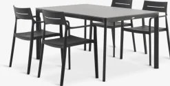 Online KUMLA + INGSTRUPMesa KUMLA L150 + 4 sillas INGSTRUP negro Conjuntos Mesa Y Sillas De Jardín