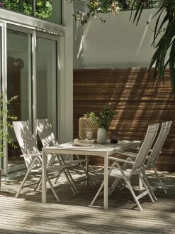 Sale KUMLA + LOMMAMesa KUMLA L150 + 4 sillas LOMMA beis Conjuntos Mesa Y Sillas De Jardín