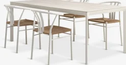 Best KUMLA + TAGMARKMesa KUMLA L200 + 4 sillas TAGMARK beis Conjuntos Mesa Y Sillas De Jardín
