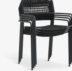 Clearance LABINGSilla apilable LABING negro Sillas De Jardín