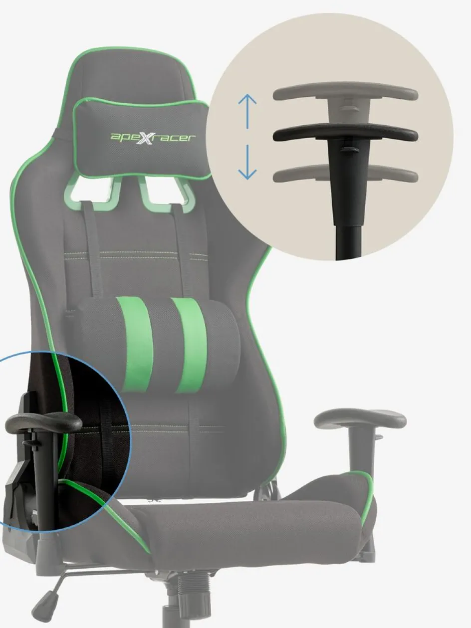 Hot LAMDRUPSilla gaming LAMDRUP negro/verde Sillas De Oficina|Sillas Gaming