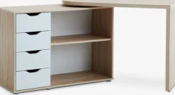 Clearance LANGAGEREscritorio LANGAGER 41-107x107-165 color roble claro/blanco Escritorios|Escritorios Elevables