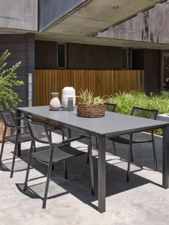 Sale LANGETMesa de jardín LANGET A95xL207 negro Mesas De Jardín