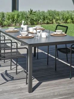 Sale LANGETMesa de jardín LANGET A95xL207 negro Mesas De Jardín