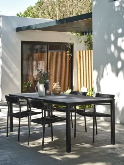 Sale LANGETMesa de jardín LANGET A95xL207 negro Mesas De Jardín