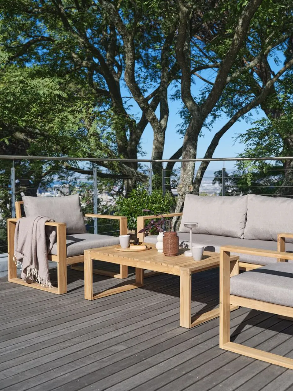 Hot LILLEHOLMConjunto muebles jardín LILLEHOLM 4,5 plazas teca Conjuntos Mesa Y Sillas De Jardín|Muebles De Jardín