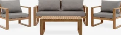 Hot LILLEHOLMConjunto muebles jardín LILLEHOLM 4,5 plazas teca Conjuntos Mesa Y Sillas De Jardín|Muebles De Jardín