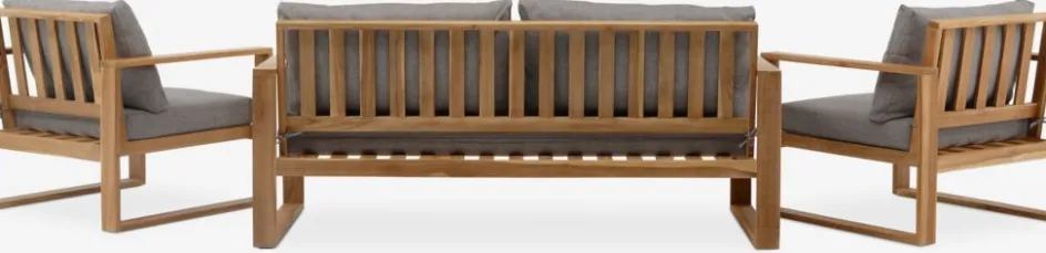 Hot LILLEHOLMConjunto muebles jardín LILLEHOLM 4,5 plazas teca Conjuntos Mesa Y Sillas De Jardín|Muebles De Jardín