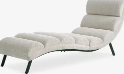 New LINDELSESillón chaise longue LINDELSE felpa beis/negro Divanes Cama