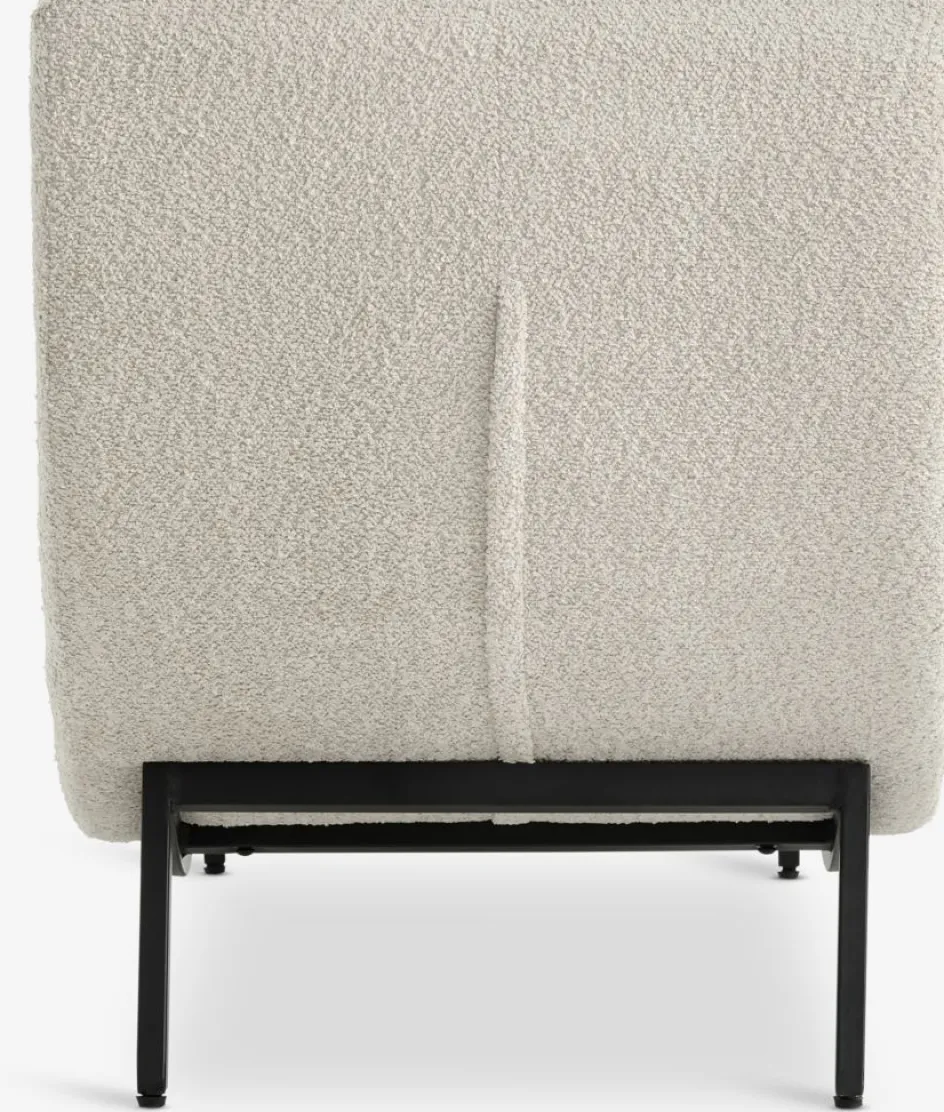 New LINDELSESillón chaise longue LINDELSE felpa beis/negro Divanes Cama
