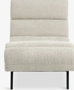 New LINDELSESillón chaise longue LINDELSE felpa beis/negro Divanes Cama
