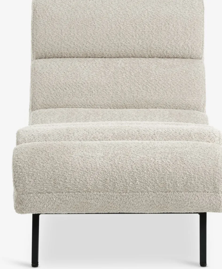 New LINDELSESillón chaise longue LINDELSE felpa beis/negro Divanes Cama