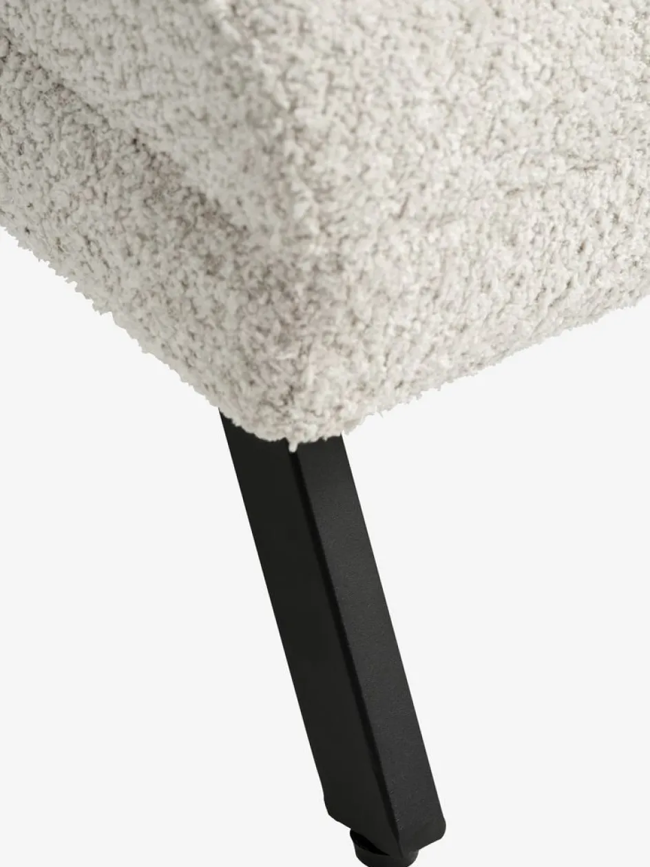 New LINDELSESillón chaise longue LINDELSE felpa beis/negro Divanes Cama