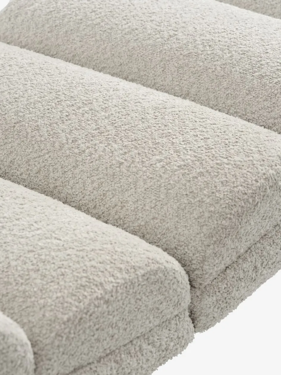 New LINDELSESillón chaise longue LINDELSE felpa beis/negro Divanes Cama