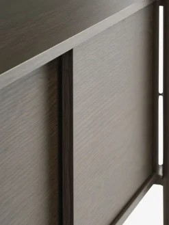 Outlet LINDVEDEstantería LINDVED 6 estantes 2 puertas color roble oscuro Estanterias Y Librerías|Estanterias Y Librerías