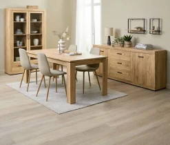 Outlet LINTRUP + BISTRUPMesa LINTRUP L190/280 roble salvaje + 4 sillas BISTRUP arena Mesas De Comedor|Conjuntos De Comedor