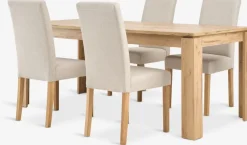 Outlet LINTRUP + TUREBYMesa LINTRUP L190/280 roble salvaje + 4 sillas TUREBY beis Mesas De Comedor|Conjuntos De Comedor