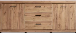 Clearance LINTRUPAparador LINTRUP 2 puertas 3 cajones roble salvaje natural Aparadores|Aparadores