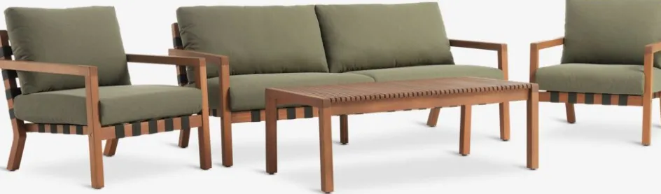 Outlet LITSBACKENConjunto muebles jardín LITSBACKEN 4,5 plazas madera dura Conjuntos Mesa Y Sillas De Jardín|Muebles De Jardín