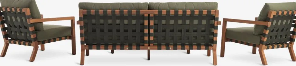 Outlet LITSBACKENConjunto muebles jardín LITSBACKEN 4,5 plazas madera dura Conjuntos Mesa Y Sillas De Jardín|Muebles De Jardín