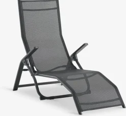 LOMMATumbona plegable LOMMA A63xL130 negro Muebles De Jardín|Tumbonas