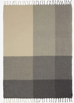 Hot LUNDKARSEManta de lana LUNDKARSE 130x170 gris/beis Mantas
