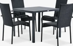 Sale MADERUP + GUDHJEMMesa MADERUP L90 + 4 sillas GUDHJEM negro Conjuntos Mesa Y Sillas De Jardín
