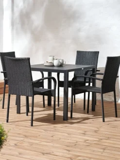 Sale MADERUP + GUDHJEMMesa MADERUP L90 + 4 sillas GUDHJEM negro Conjuntos Mesa Y Sillas De Jardín