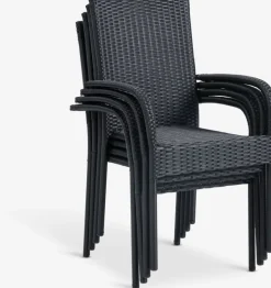 Discount MADERUP + GUDHJEMMesa MADERUP L150 + 4 sillas GUDHJEM negro Conjuntos Mesa Y Sillas De Jardín