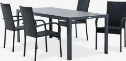 Sale MADERUP + GUDHJEMMesa MADERUP L205 + 4 sillas GUDHJEM negro Conjuntos Mesa Y Sillas De Jardín