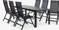 Discount MADERUP + LOMMAMesa MADERUP L205 negro + 4 sillas LOMMA negro Conjuntos Mesa Y Sillas De Jardín