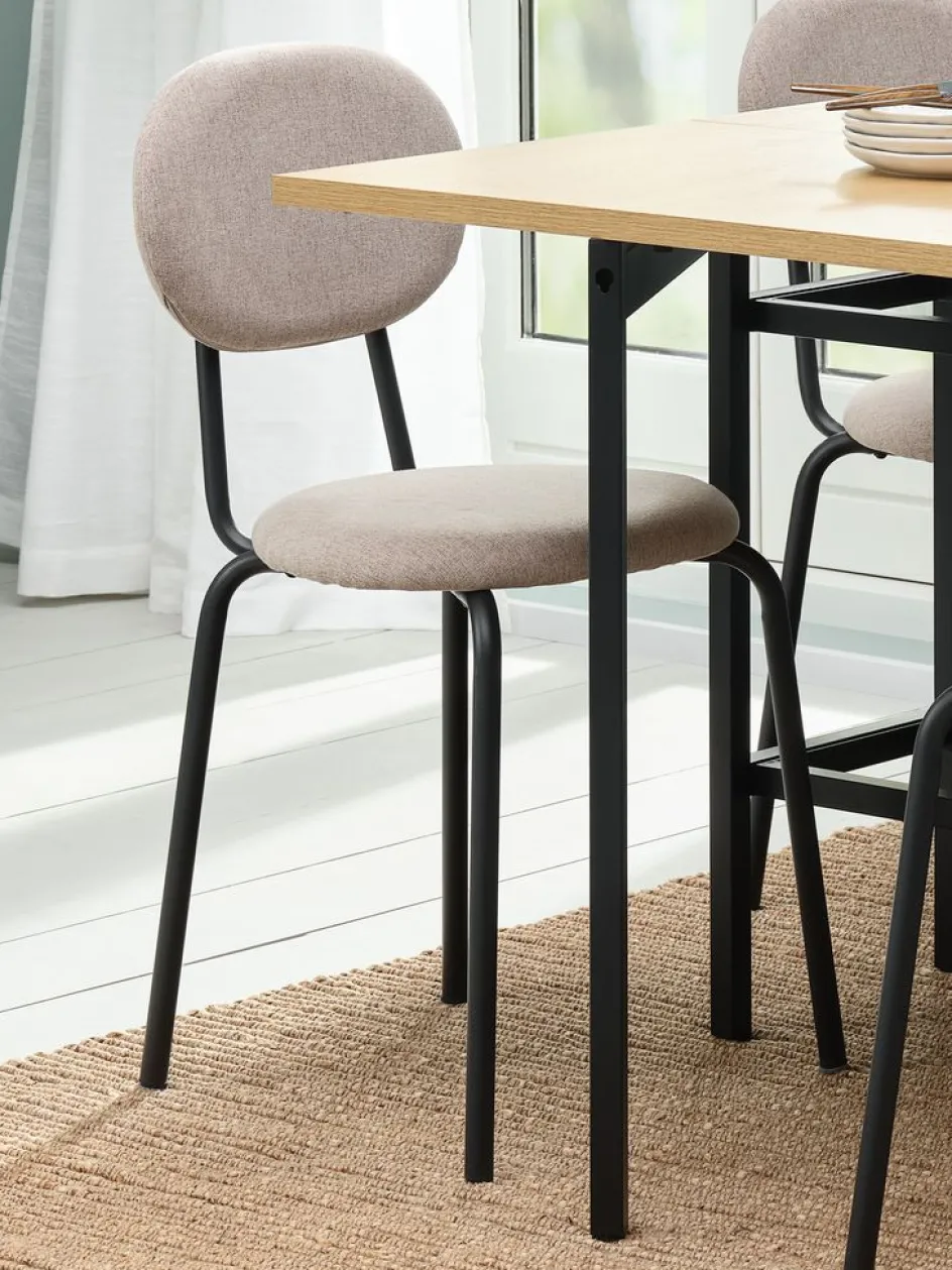 Sale MALTSilla de comedor MALT tela arena/negro Sillas De Comedor