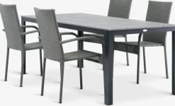 New MARIELYST + GUDHJEMMesa MARIELYST L205 + 4 sillas GUDHJEM Conjuntos Mesa Y Sillas De Jardín