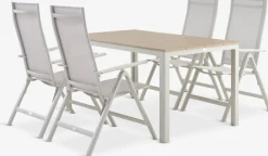 Clearance MARIELYST + LOMMAMesa MARIELYST L150 + 4 sillas LOMMA beis Conjuntos Mesa Y Sillas De Jardín