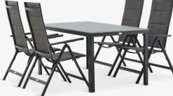 New MARIELYST + MYSENMesa MARIELYST L150 + 4 sillas MYSEN gris Conjuntos Mesa Y Sillas De Jardín