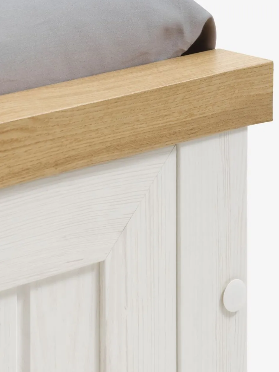MARKSKELEstructura cama MARKSKEL 135x190 blanco/roble salvaje nat Estructuras De Cama|90 X 190 Cm