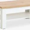 Discount MARKSKELMesa de centro MARKSKEL 60x110 blanco/color roble salvaje Mesas De Centro|Mesas Auxiliares